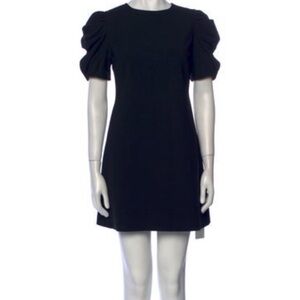 Alice + Olivia Black Mini Dress with Puff Sleeves